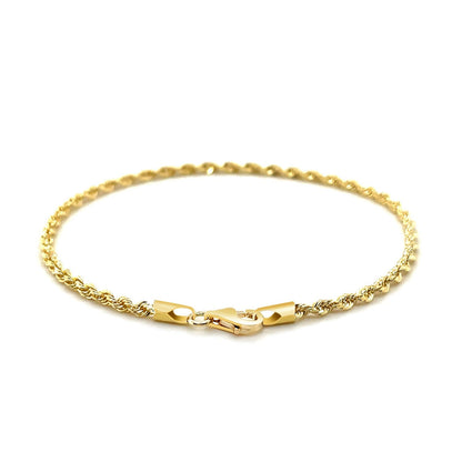14k Yellow Gold Solid Diamond Cut Rope Bracelet (2.50 mm) RCJ Bracelets  CELESTIA LUXE JEWELLERS