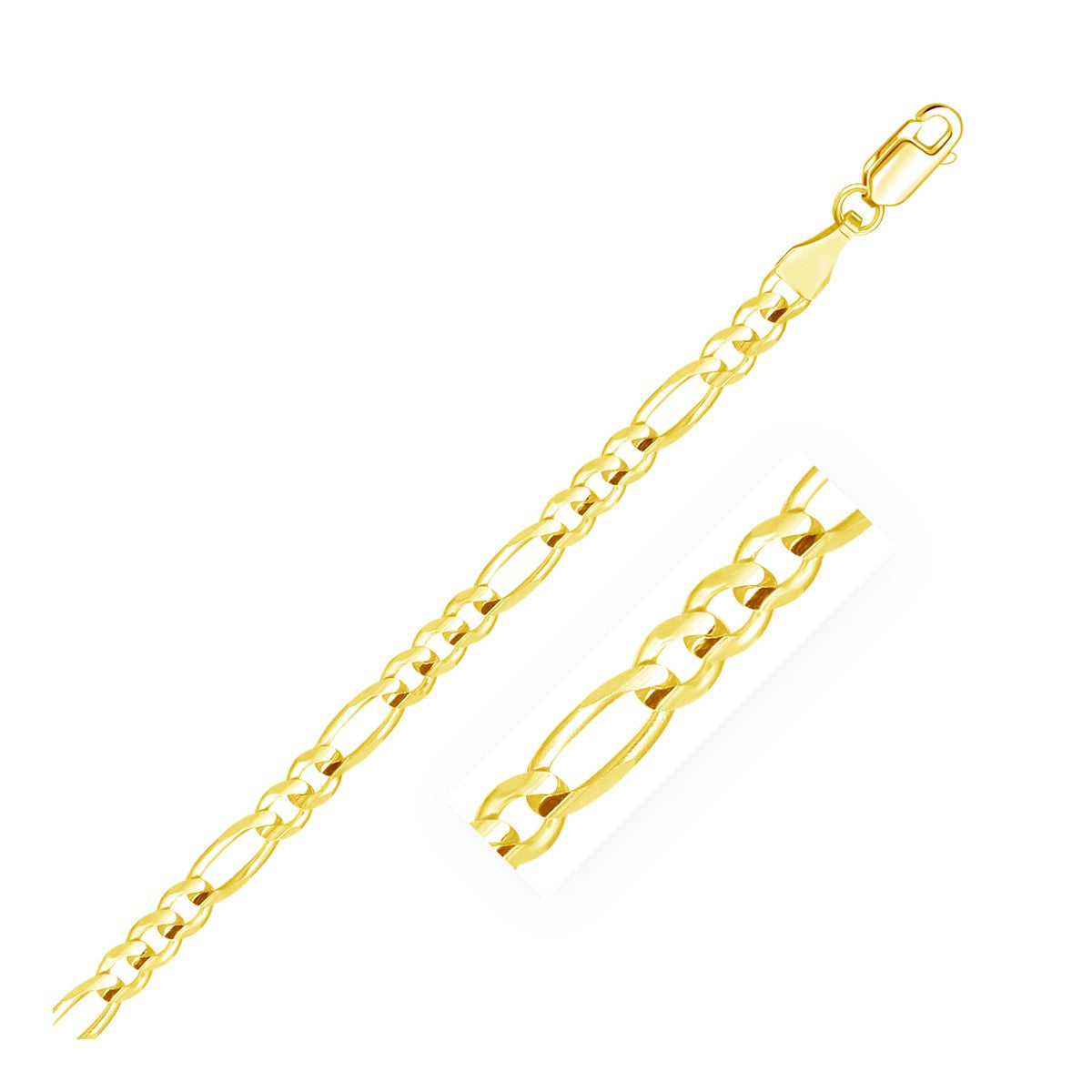 14k Yellow Gold Solid Figaro Bracelet (4.50 mm) RCJ Bracelets  CELESTIA LUXE JEWELLERS