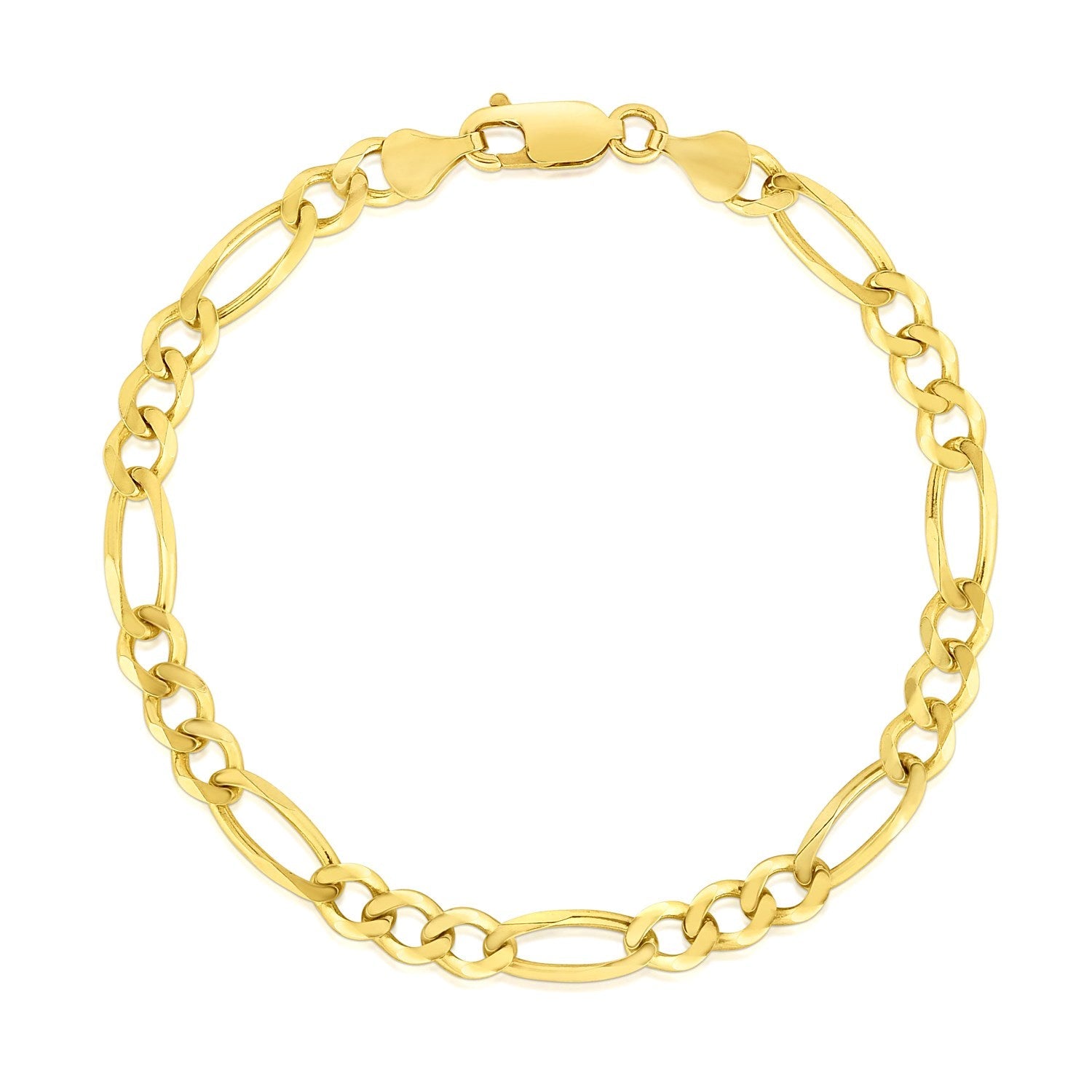 14k Yellow Gold Solid Figaro Bracelet (4.50 mm) RCJ Bracelets  CELESTIA LUXE JEWELLERS