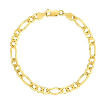 14k Yellow Gold Solid Figaro Bracelet (4.50 mm) RCJ Bracelets  CELESTIA LUXE JEWELLERS