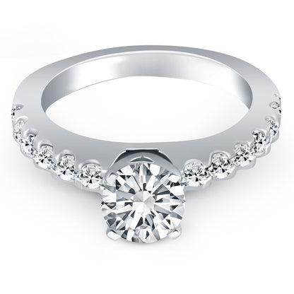 14k White Gold Diamond Micro Prong Cathedral Engagement Ring RCJ Rings  CELESTIA LUXE JEWELLERS