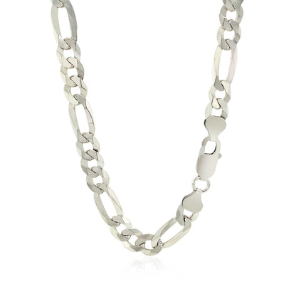 Rhodium Plated Sterling Silver Figaro Style Chain (8.10 mm) RCJ Chains  CELESTIA LUXE JEWELLERS
