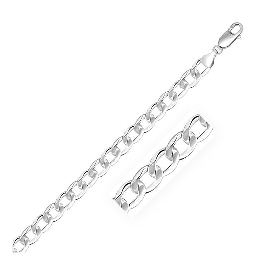Rhodium Plated Sterling Silver Curb Style Chain (7.20 mm) RCJ Chains  CELESTIA LUXE JEWELLERS