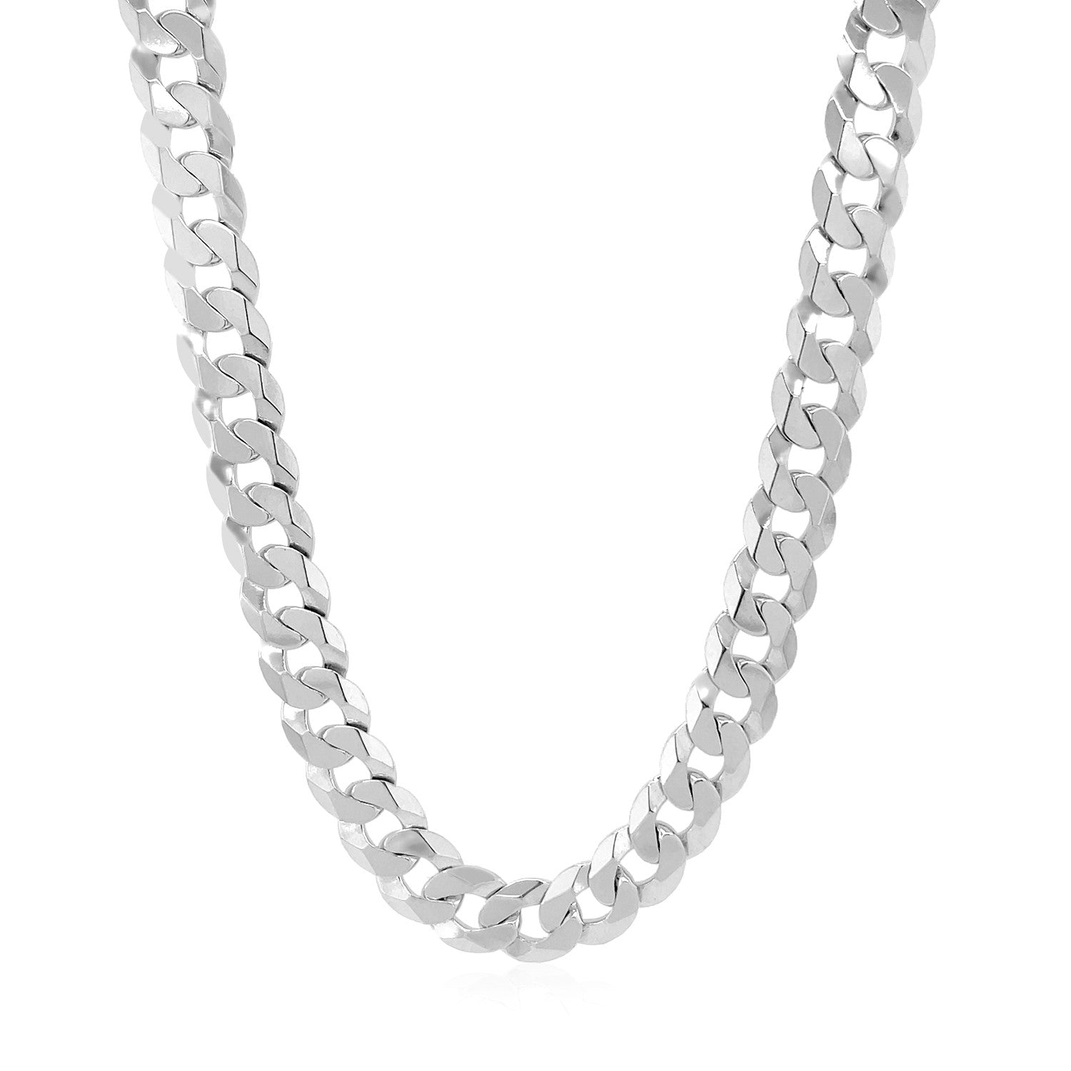 Rhodium Plated Sterling Silver Curb Style Chain (7.20 mm) RCJ Chains  CELESTIA LUXE JEWELLERS