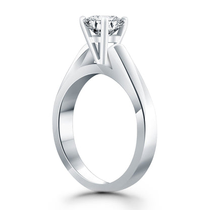 14k White Gold Wide Cathedral Solitaire Engagement Ring RCJ Rings  CELESTIA LUXE JEWELLERS