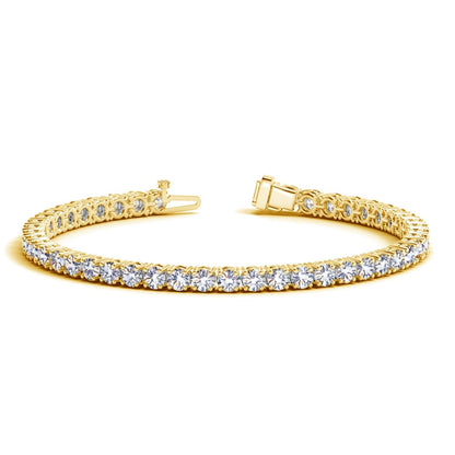 Lab Grown Round Diamond Tennis Bracelet in 14k Yellow Gold(10 cctw F/G  VS2/SI1) RCJ Bracelets  CELESTIA LUXE JEWELLERS