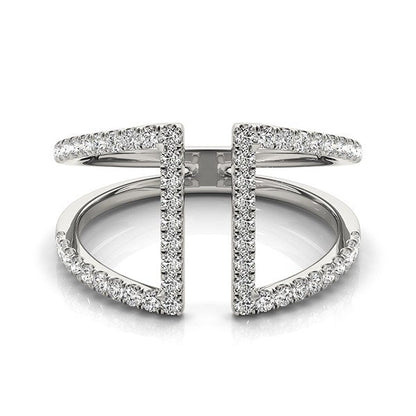14k White Gold Open Style Dual Band Ring with Diamonds (1/2 cttw) RCJ Rings  CELESTIA LUXE JEWELLERS