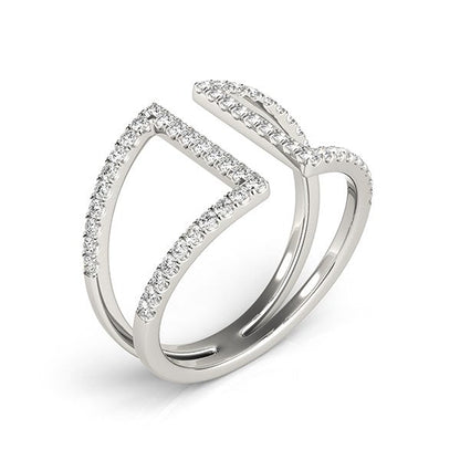 14k White Gold Open Style Dual Band Ring with Diamonds (1/2 cttw) RCJ Rings  CELESTIA LUXE JEWELLERS