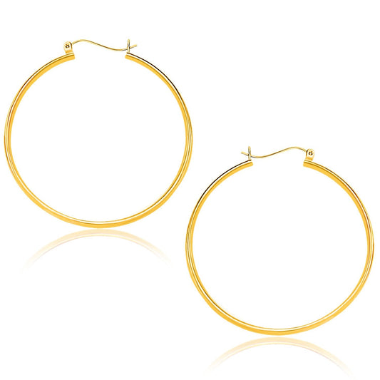 10k Yellow Gold Polished Hoop Earrings (1.5x40mm) RCJ Earrings  CELESTIA LUXE JEWELLERS