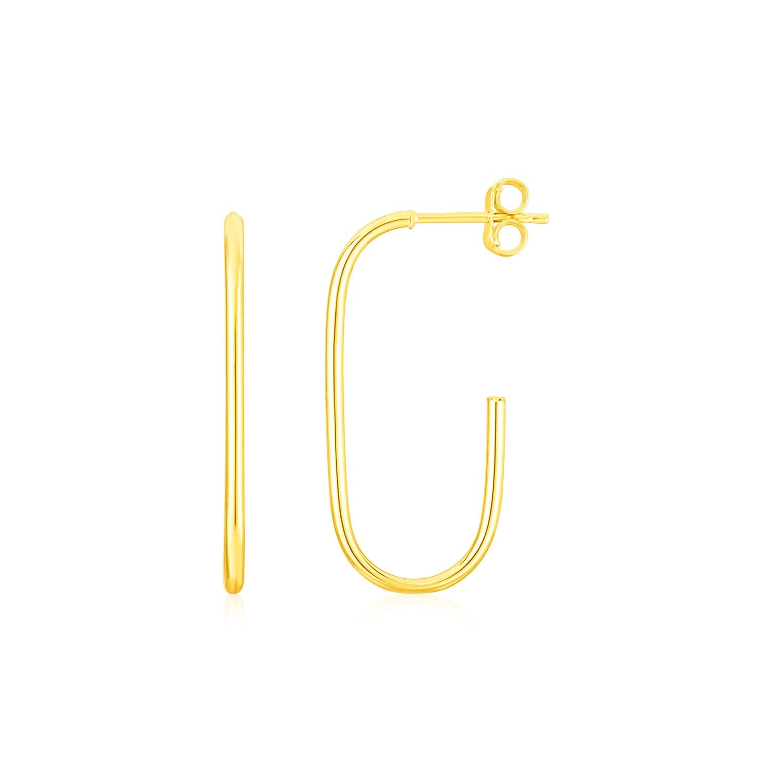 14K Yellow Gold J Hoop Earrings RCJ Earrings  CELESTIA LUXE JEWELLERS