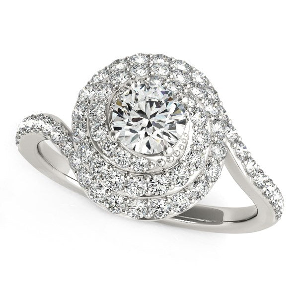 14k White Gold Round Diamond Spiral Design Engagement Ring (1 1/8 cttw) RCJ Rings  CELESTIA LUXE JEWELLERS