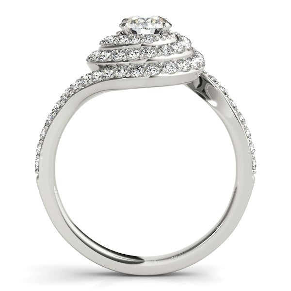 14k White Gold Round Diamond Spiral Design Engagement Ring (1 1/8 cttw) RCJ Rings  CELESTIA LUXE JEWELLERS