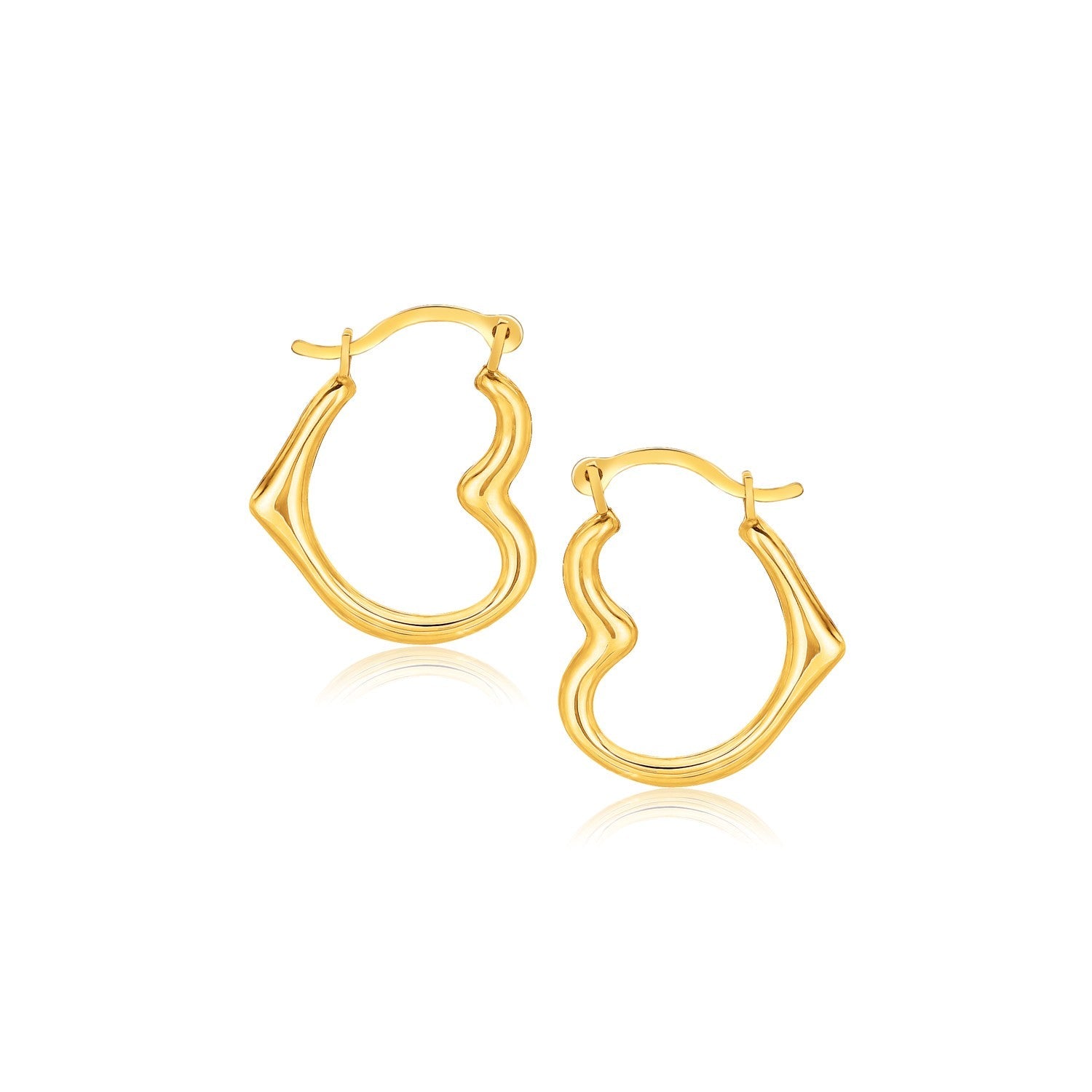 10k Yellow Gold Heart Hoop Earrings RCJ Earrings  CELESTIA LUXE JEWELLERS
