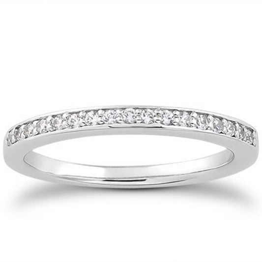 14k White Gold Micro-pave Flat Sided Diamond Wedding Ring Band RCJ Rings  CELESTIA LUXE JEWELLERS
