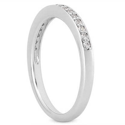 14k White Gold Micro-pave Flat Sided Diamond Wedding Ring Band RCJ Rings  CELESTIA LUXE JEWELLERS