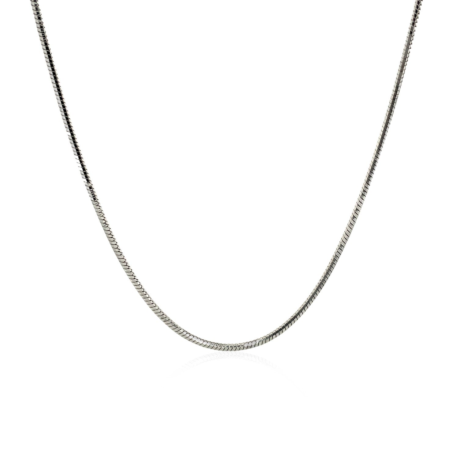 Rhodium Plated Sterling Silver Snake Style Chain (1.20 mm) RCJ Chains  CELESTIA LUXE JEWELLERS