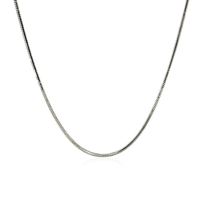 Rhodium Plated Sterling Silver Snake Style Chain (1.20 mm) RCJ Chains  CELESTIA LUXE JEWELLERS