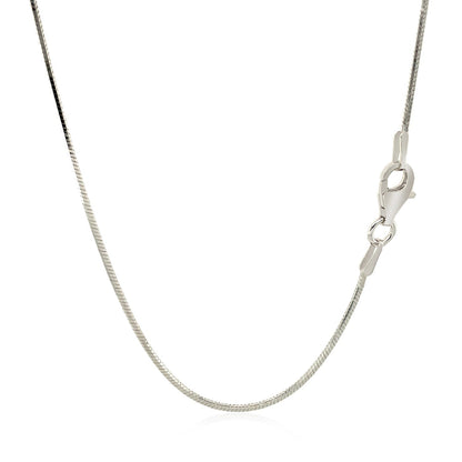 Rhodium Plated Sterling Silver Snake Style Chain (1.20 mm) RCJ Chains  CELESTIA LUXE JEWELLERS