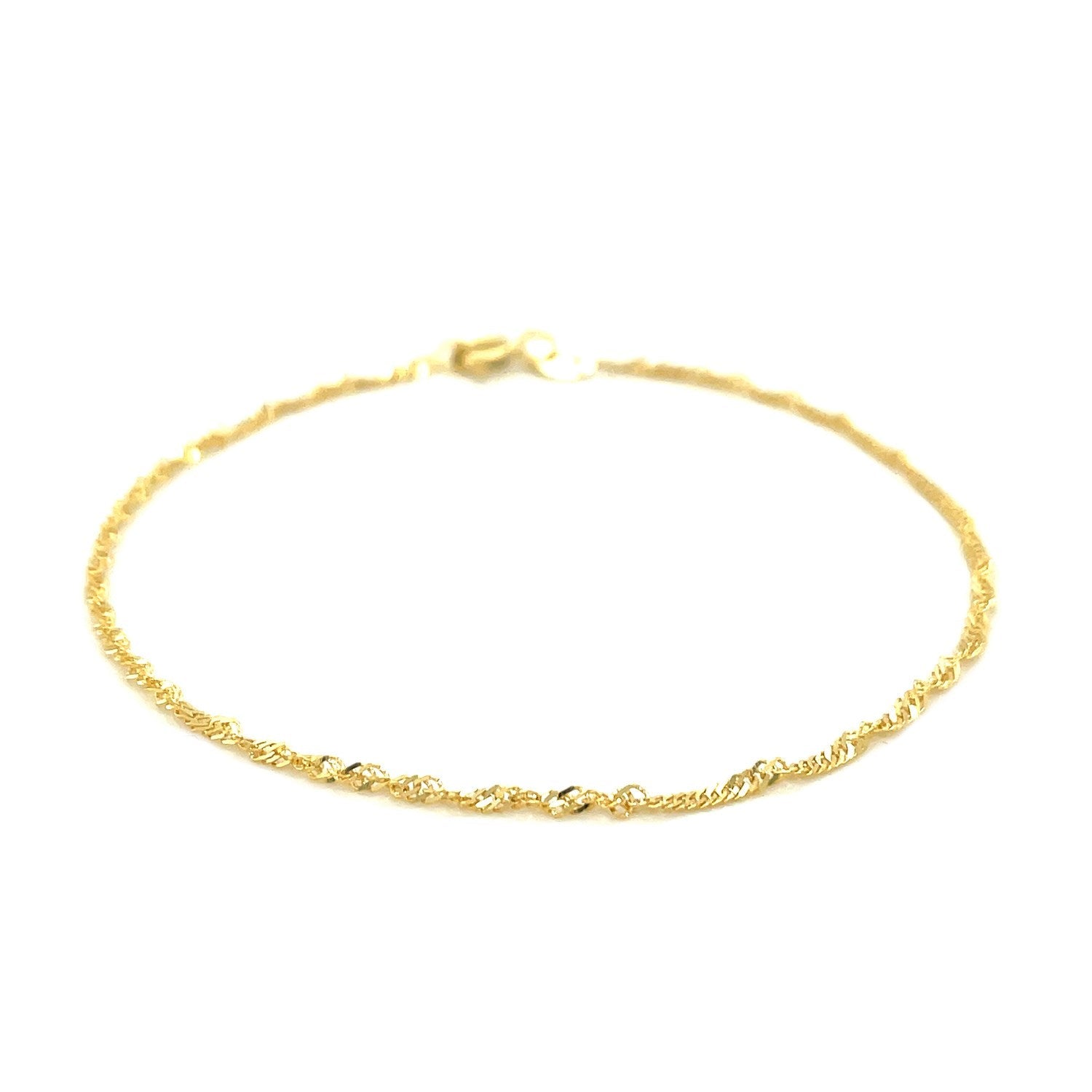 10k Yellow Gold Singapore Anklet 1.5mm RCJ Anklets  CELESTIA LUXE JEWELLERS