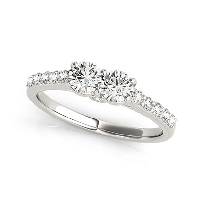 14k White Gold Round Two Stone Diamond Ring (3/4 cttw) RCJ Rings  CELESTIA LUXE JEWELLERS