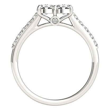 14k White Gold Round Two Stone Diamond Ring (3/4 cttw) RCJ Rings  CELESTIA LUXE JEWELLERS