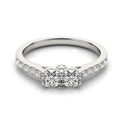 14k White Gold Round Two Stone Diamond Ring (3/4 cttw) RCJ Rings  CELESTIA LUXE JEWELLERS