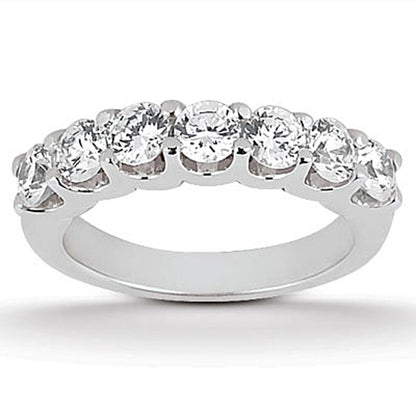 14k White Gold Diamond Scalloped Shared U Prong Setting Wedding Ring Band RCJ Rings  CELESTIA LUXE JEWELLERS