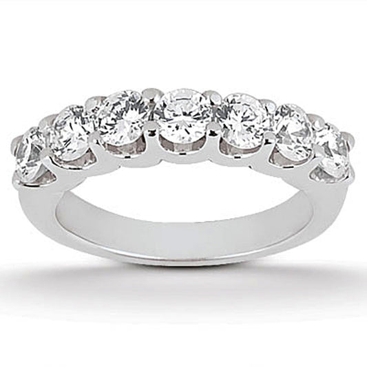 14k White Gold Diamond Scalloped Shared U Prong Setting Wedding Ring Band RCJ Rings  CELESTIA LUXE JEWELLERS