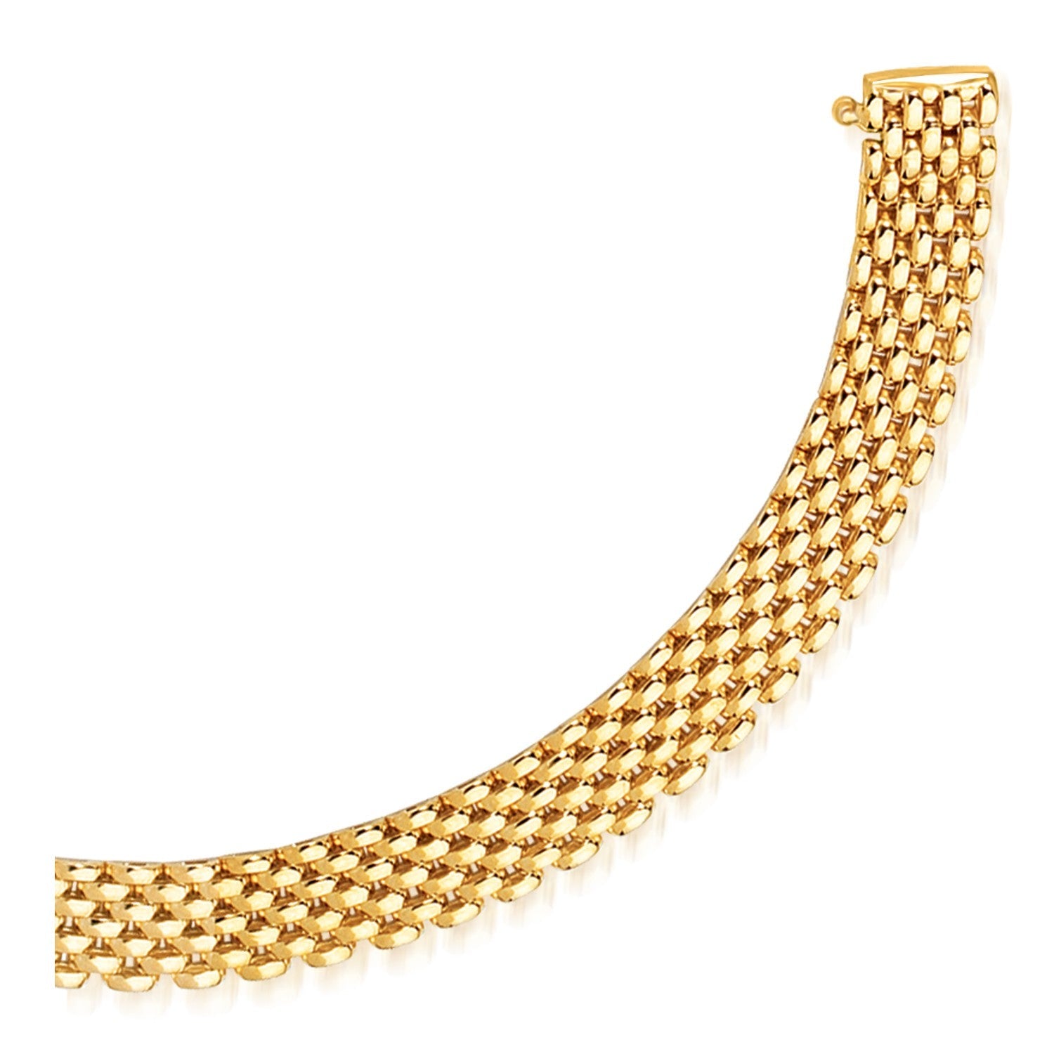 14k Yellow Gold Flexible Panther Line Bracelet (9.00 mm) RCJ Bracelets  CELESTIA LUXE JEWELLERS