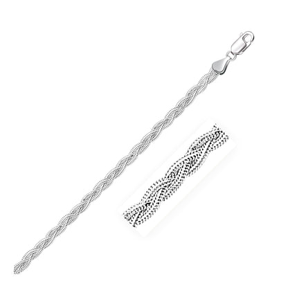 14k White Gold Braided Bracelet  (3.50 mm) RCJ Bracelets  CELESTIA LUXE JEWELLERS