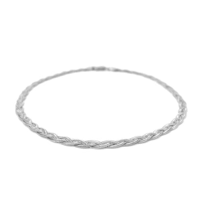 14k White Gold Braided Bracelet  (3.50 mm) RCJ Bracelets  CELESTIA LUXE JEWELLERS