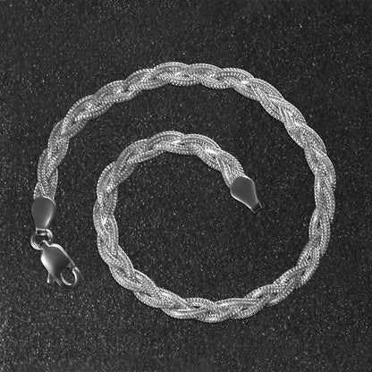 14k White Gold Braided Bracelet  (3.50 mm) RCJ Bracelets  CELESTIA LUXE JEWELLERS