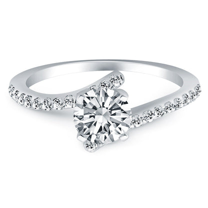 14k White Gold Open Shank Bypass Diamond Engagement Ring RCJ Rings  CELESTIA LUXE JEWELLERS