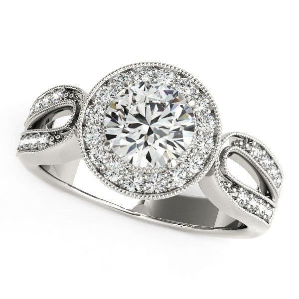 14k White Gold Teardrop Split Band Diamond Engagement Ring (1 1/3 cttw) RCJ Rings  CELESTIA LUXE JEWELLERS