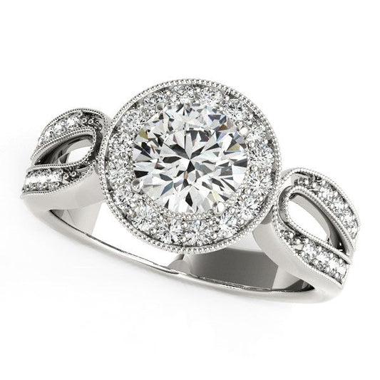 14k White Gold Teardrop Split Band Diamond Engagement Ring (1 1/3 cttw) RCJ Rings  CELESTIA LUXE JEWELLERS