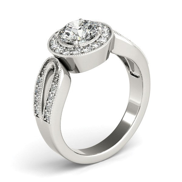 14k White Gold Teardrop Split Band Diamond Engagement Ring (1 1/3 cttw) RCJ Rings  CELESTIA LUXE JEWELLERS