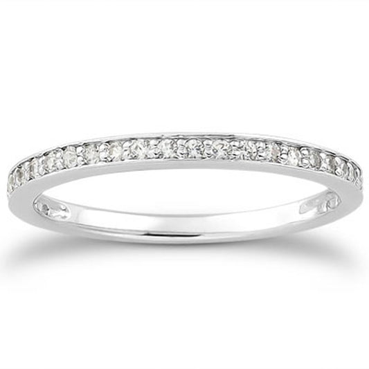 14k White Gold Micro-pave Diamond Wedding Ring Band Set 3/4 Around RCJ Rings  CELESTIA LUXE JEWELLERS