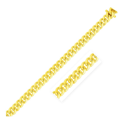 10k Yellow Gold Classic Miami Cuban Solid Bracelet (7.10 mm) RCJ Bracelets  CELESTIA LUXE JEWELLERS