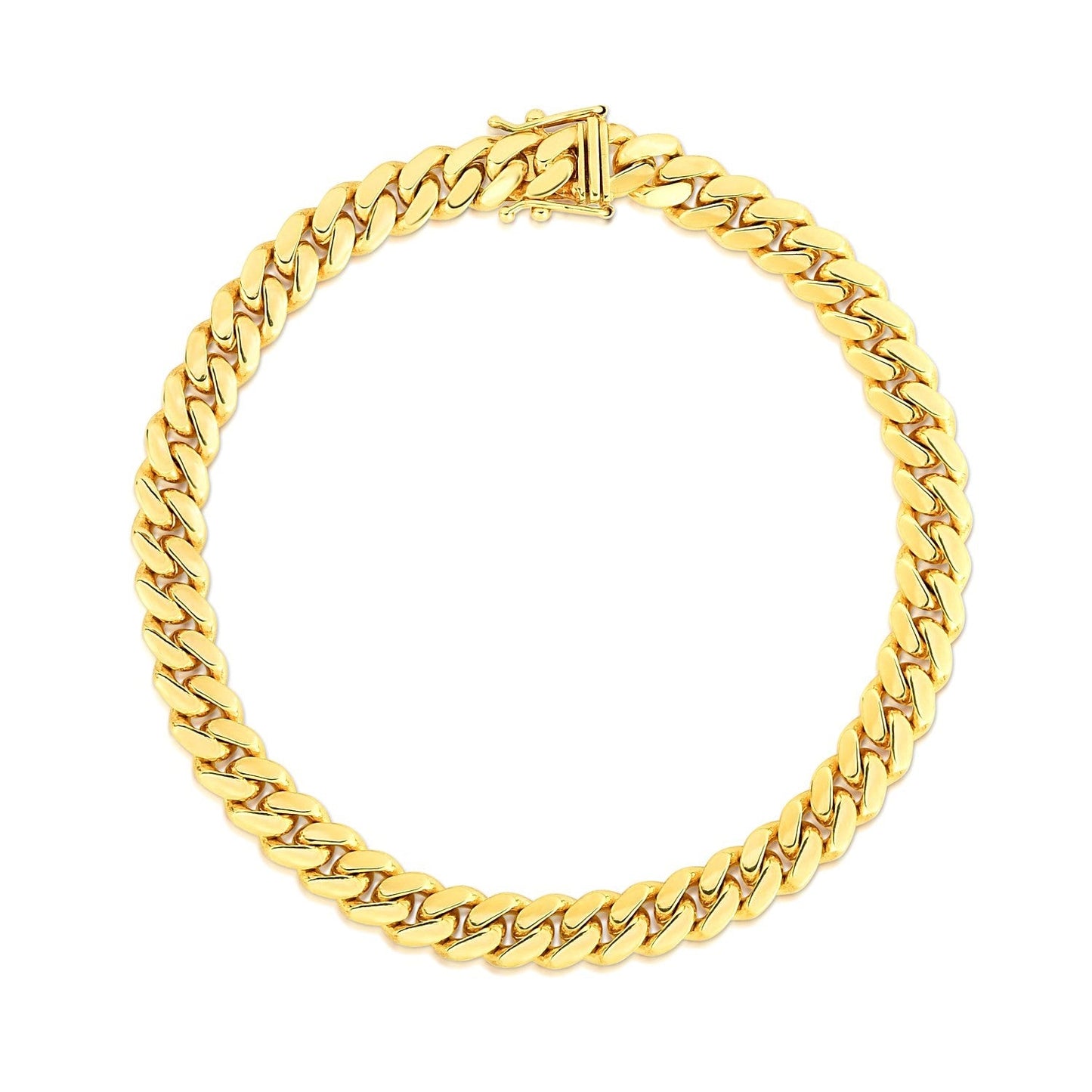 10k Yellow Gold Classic Miami Cuban Solid Bracelet (7.10 mm) RCJ Bracelets  CELESTIA LUXE JEWELLERS
