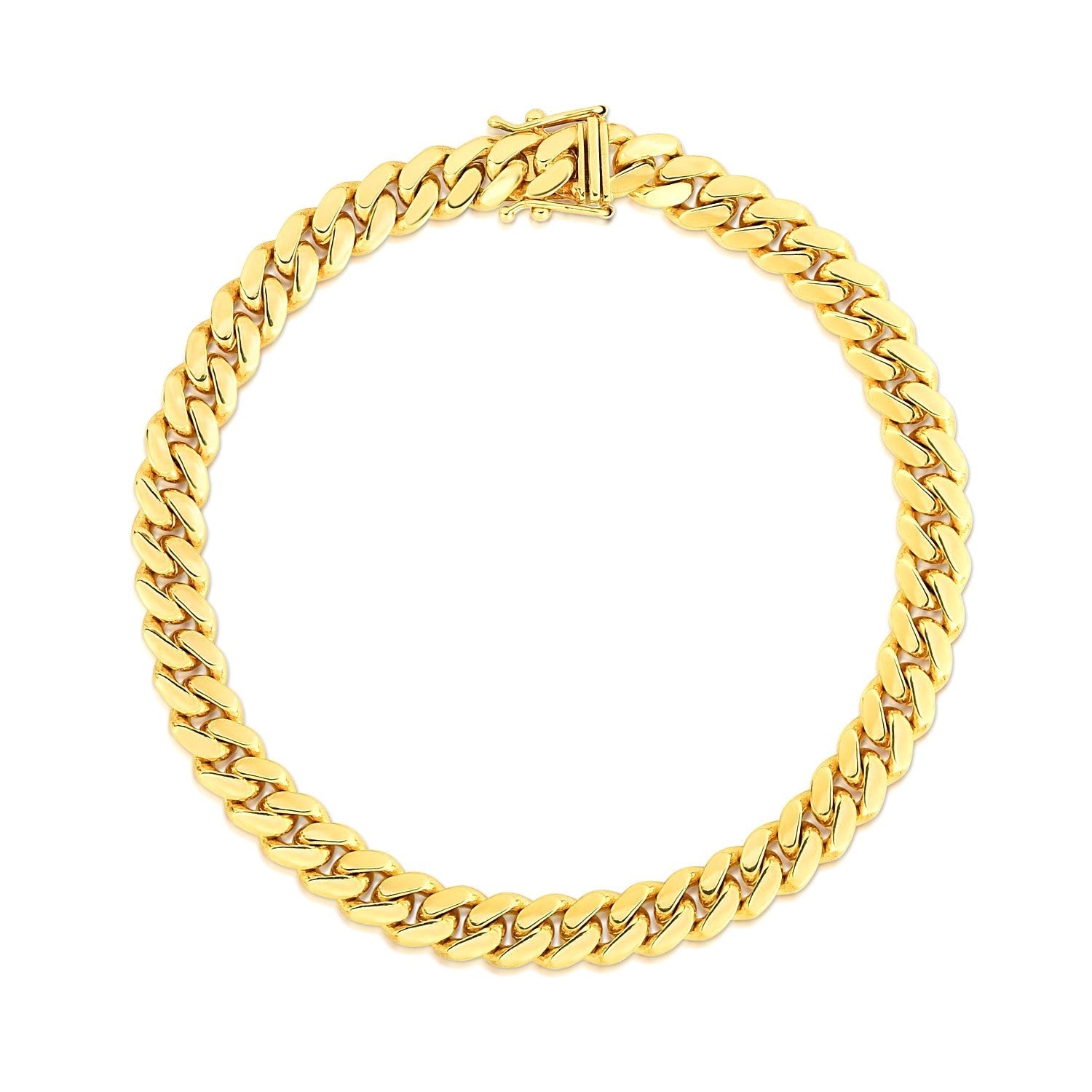 10k Yellow Gold Classic Miami Cuban Solid Bracelet (7.10 mm) RCJ Bracelets  CELESTIA LUXE JEWELLERS