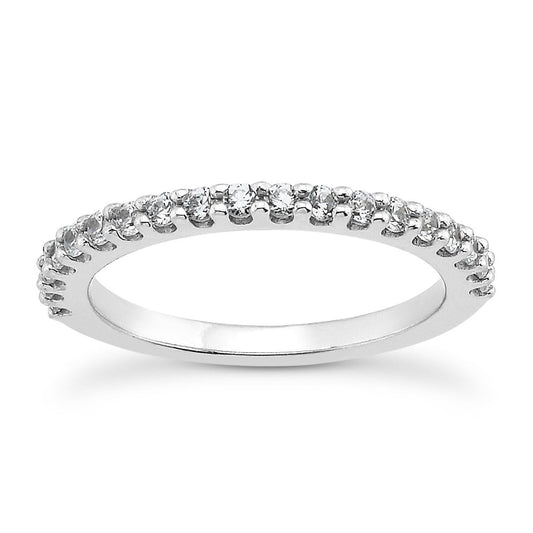 14k White Gold Shared Prong Diamond Wedding Ring Band with U Settings RCJ Rings  CELESTIA LUXE JEWELLERS