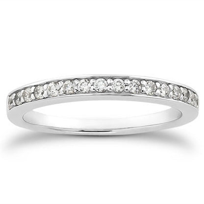 14k White Gold Pave Diamond Wedding Ring Band Set 1/2 Around RCJ Rings  CELESTIA LUXE JEWELLERS