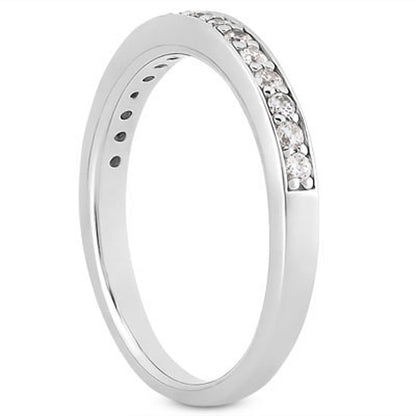 14k White Gold Pave Diamond Wedding Ring Band Set 1/2 Around RCJ Rings  CELESTIA LUXE JEWELLERS