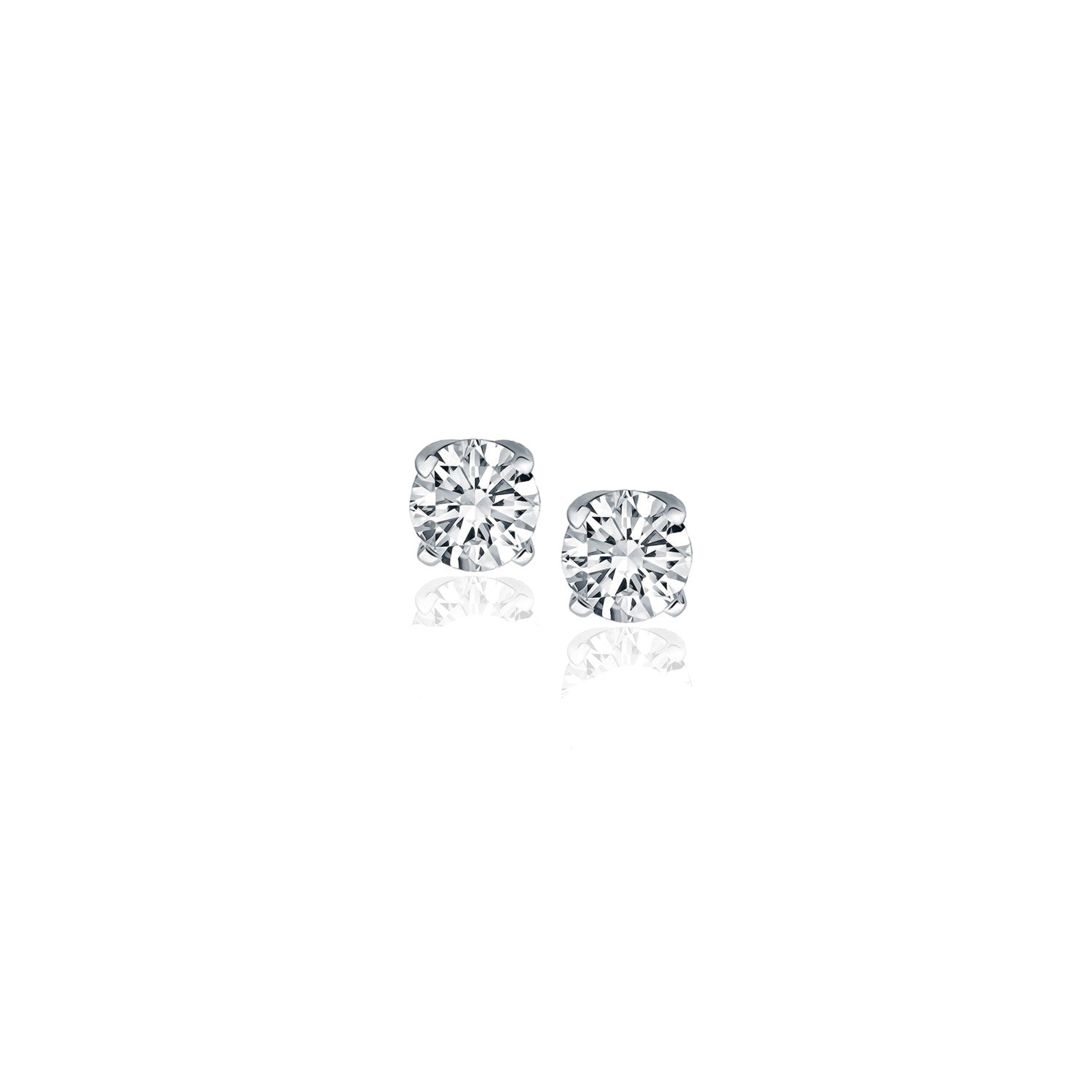 14k White Gold Diamond Four Prong Stud Earrings (1/4 cttw) RCJ Earrings  CELESTIA LUXE JEWELLERS