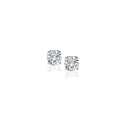 14k White Gold Diamond Four Prong Stud Earrings (1/4 cttw) RCJ Earrings  CELESTIA LUXE JEWELLERS