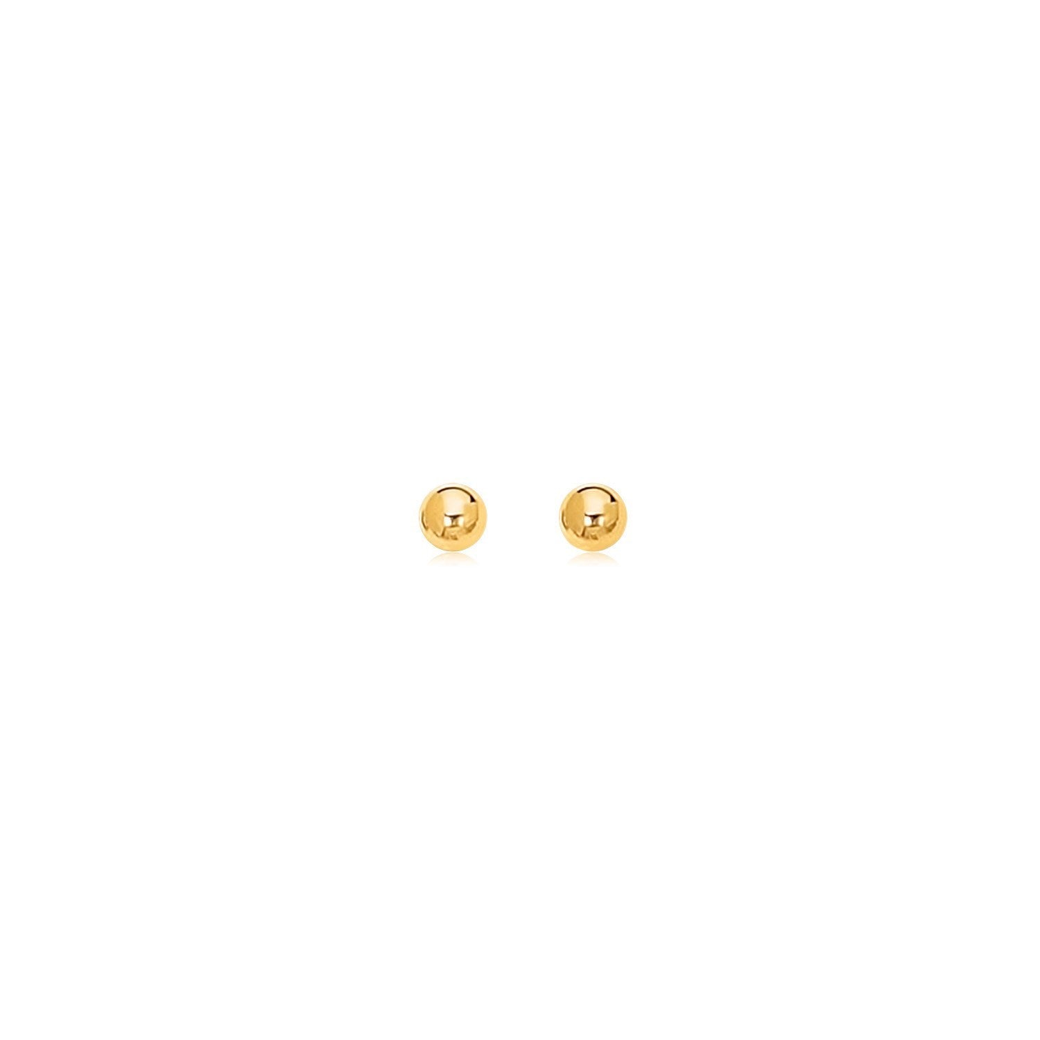 14k Yellow Gold Polished Round Stud Earrings(3mm) RCJ Earrings  CELESTIA LUXE JEWELLERS