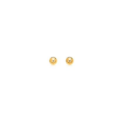 14k Yellow Gold Polished Round Stud Earrings(3mm) RCJ Earrings  CELESTIA LUXE JEWELLERS