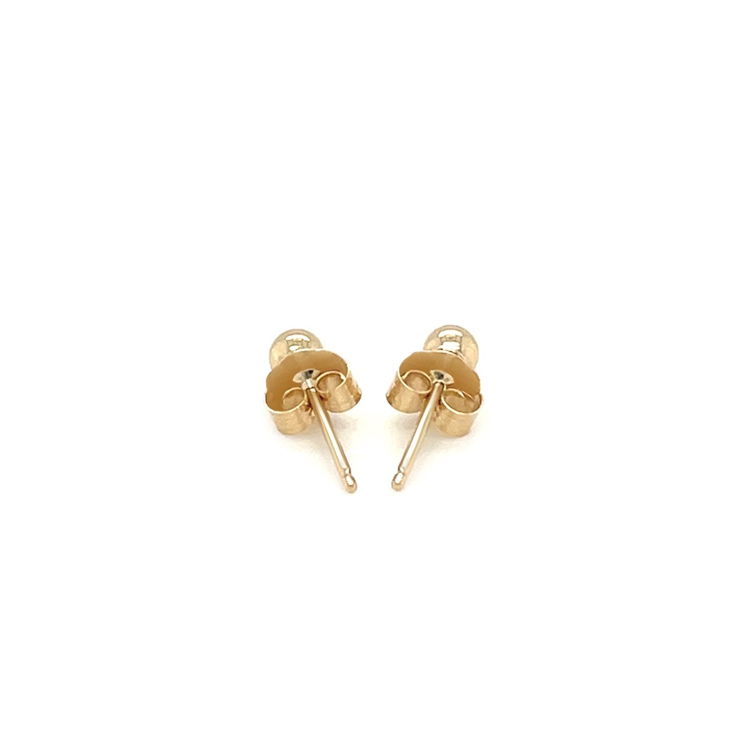 14k Yellow Gold Polished Round Stud Earrings(3mm) RCJ Earrings  CELESTIA LUXE JEWELLERS