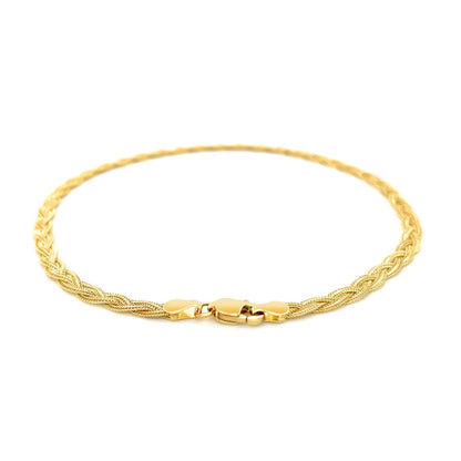 14k Yellow Gold Braided Bracelet  (3.50 mm) RCJ Bracelets  CELESTIA LUXE JEWELLERS