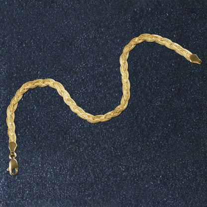 14k Yellow Gold Braided Bracelet  (3.50 mm) RCJ Bracelets  CELESTIA LUXE JEWELLERS